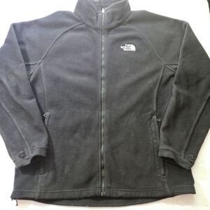 The North Face Full Zip Jacket Fleece Mens Hommes Large Black Logo